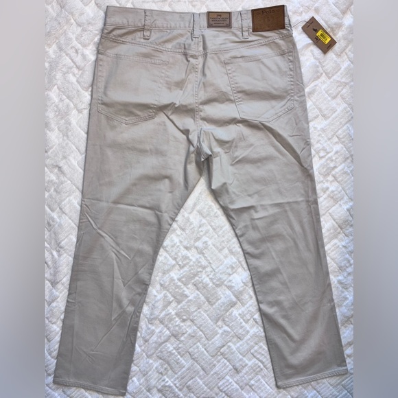Polo Ralph Lauren Surplus Khaki Varick Slim Fit Sateen Stretch Pants 36W NWT - Picture 5 of 9